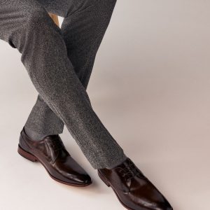 SYN369 Brown Leather Derby Shoes