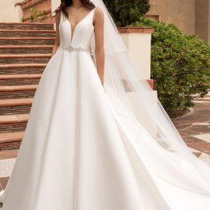 SYN254 Embellished Mikado Ball Gown